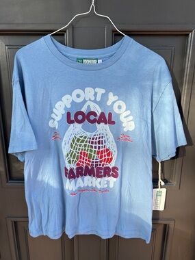 Girl Dangerous Blue "Support Your Local Farmers Market" Short Sleeve Tee